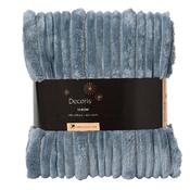 Decoris Throw Polyester Irregular Stripe 130 x 170cm Blue image