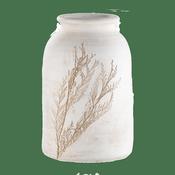 30cm Cream Leaves Ceramic Vase image