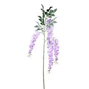 Lilac Wisteria Spray with Leaves Artificial Flower image