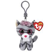 TY Kiki Grey Cat Boo Key Clip image