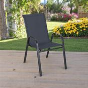 Euroactive Textilene Stacking Garden Chair - Graphite image