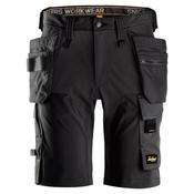Snickers 6175 AllroundWork Stretch Shorts Holster Pockets Black/Black - Size 054 - 38" Waist image