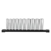 Milwaukee 4932492509 3/8" Drive Metric Deep Chrome Sockets (10 Pieces) image
