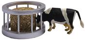 Kids Globe 1:32 Feeder Ring with Round Bale &amp; Cow