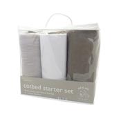 3Pce Cot Bed Starter Set Grey