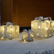 Silver Sparkly Faux Gift Boxes - Set of 3 image