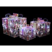 LED Set of 3 Iridescent Parcels - 15cm, 20cm, 25cm 51028-X1