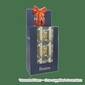 Festive 40 x 60cm Battery Operated Lit Bows - 36 Pce FSDU P041919