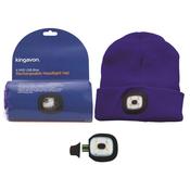 Kingavon 4 SMD USB Rechargeable Headlight Hat - Blue image