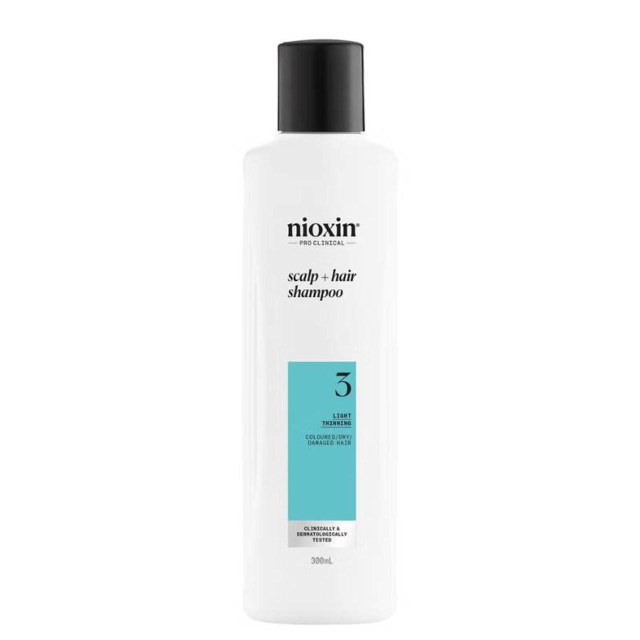 Nioxin Scalp + Hair Shampoo 300mL for Light Thinning, Coloured/Dry/Damaged Hair. Clinically & Dermatologically Tested.