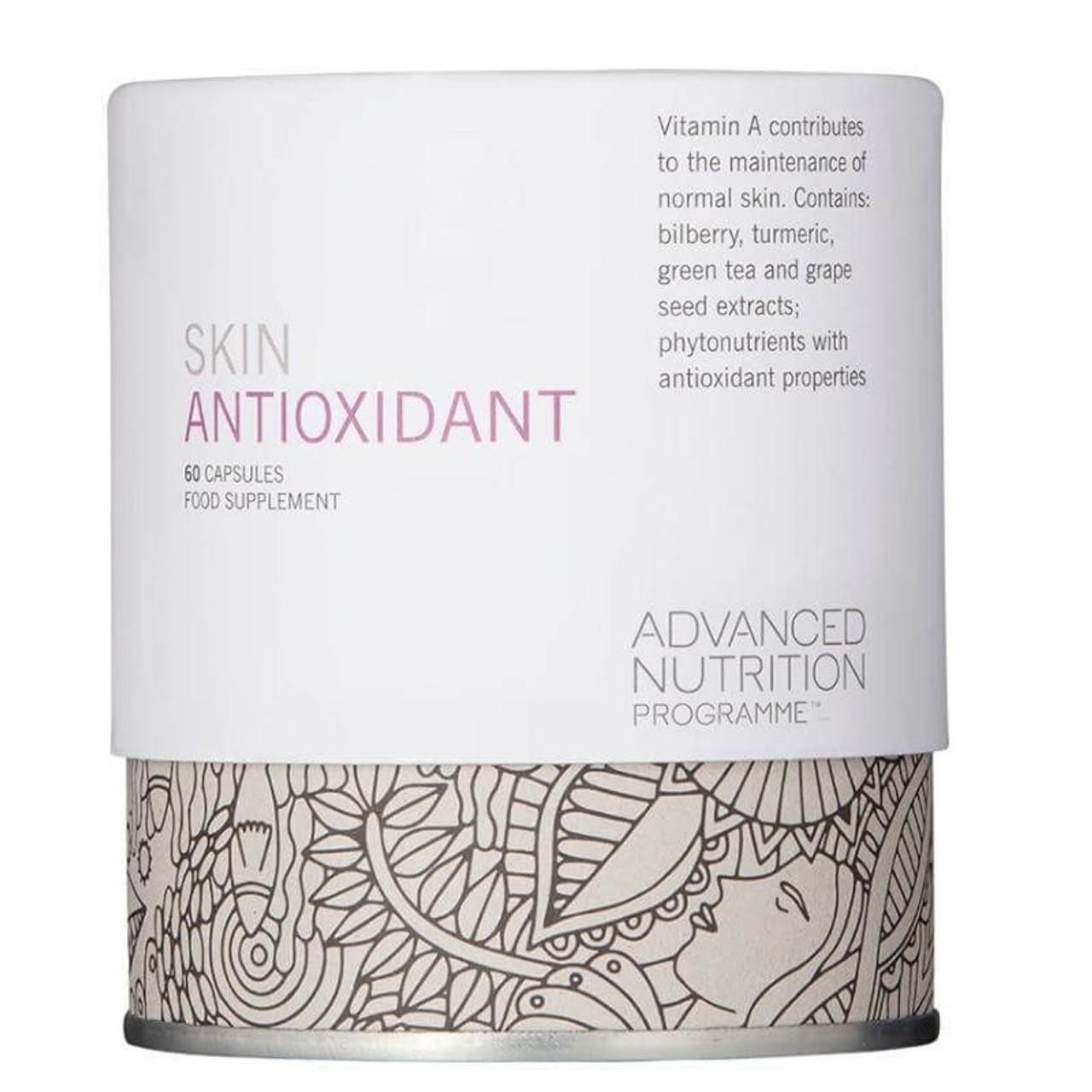 Advanced Nutrition Programme Skin Antioxidant 60 Capsules Food Supplement with Bilberry, Turmeric, Green Tea, Grape Seed Extracts for Skin Health