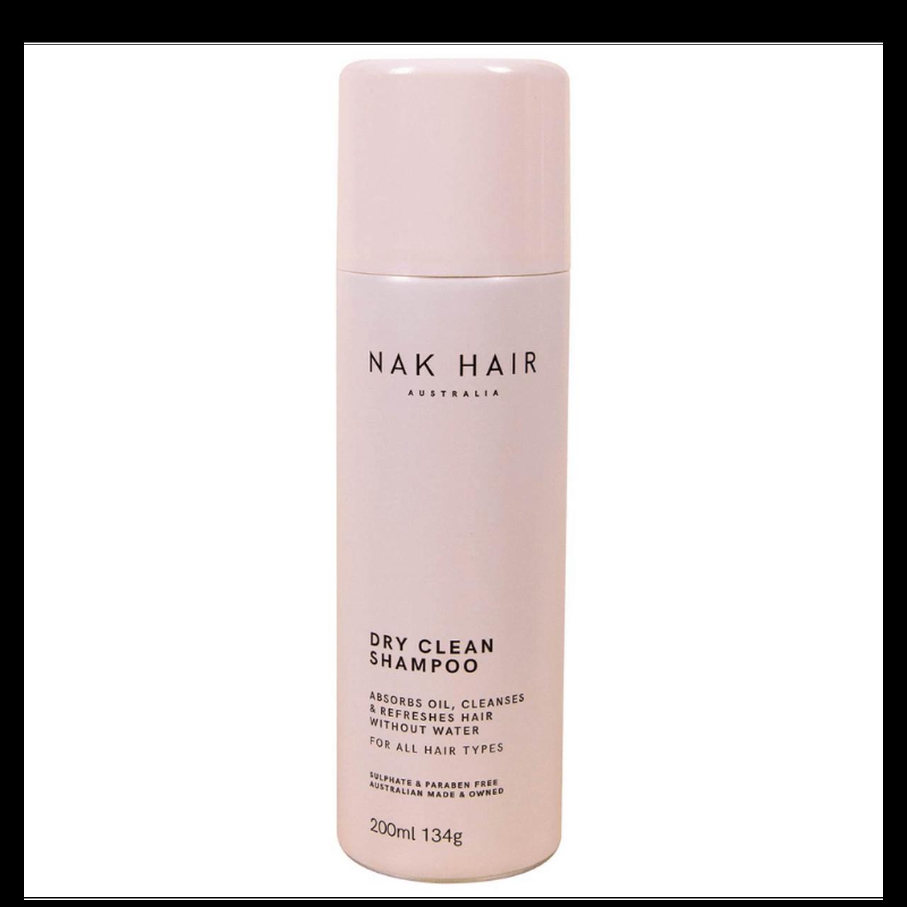 NAK Dry Clean Shampoo 200ml for All Hair Types - Absorbs Oil, Cleanses & Refreshes Hair Without Water