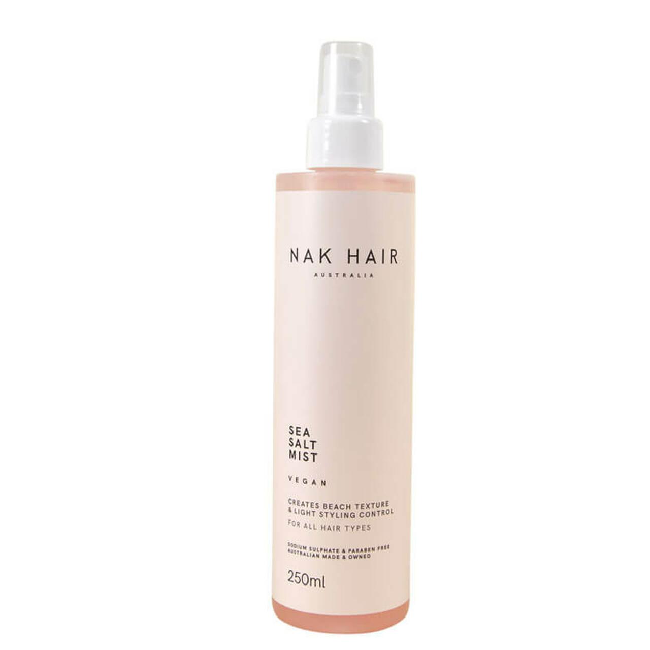 NAK Sea Salt Mist for All Hair Types - Creates Beach Texture & Light Styling Control - 250ml - Vegan