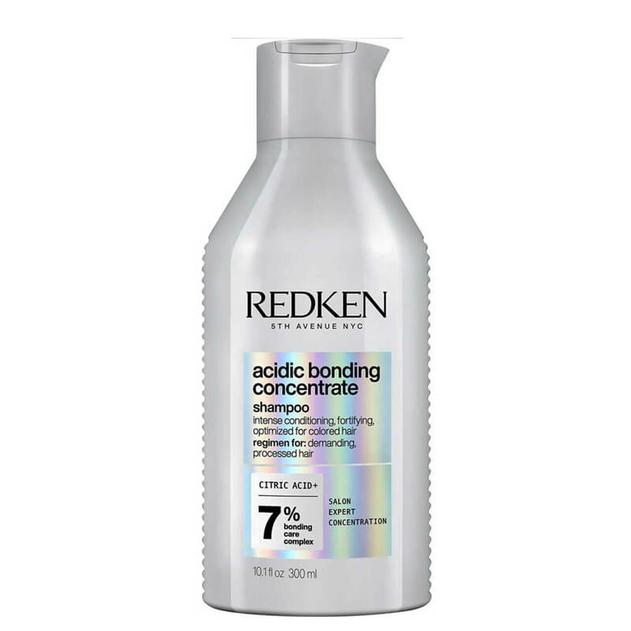 Redken Acidic Bonding Concentrate Shampoo for Damaged Hair - Repair, Color Protection, pH Balancing, Citric Acid, Image Features: Intense Conditioning, Fortifying, Optimized for Colored Hair, Regimen for Demanding, Processed Hair