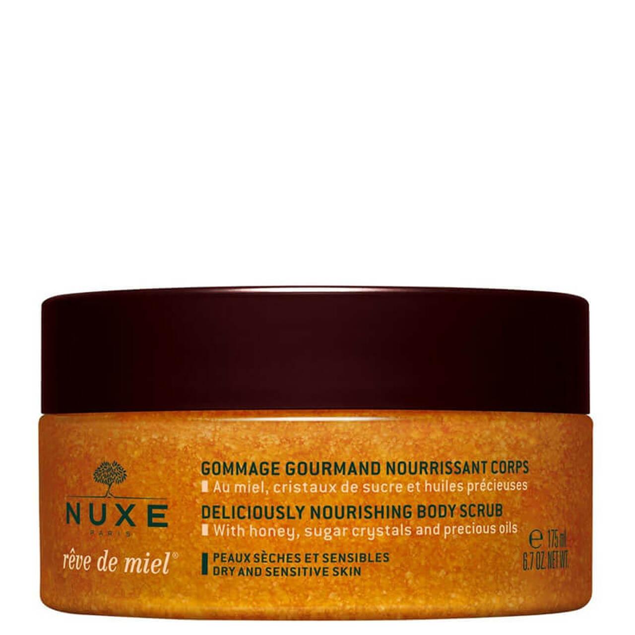 NUXE Reve de Miel Body Scrub with Honey, Sugar Crystals, Precious Oils - Nourishing & Exfoliating 175ml