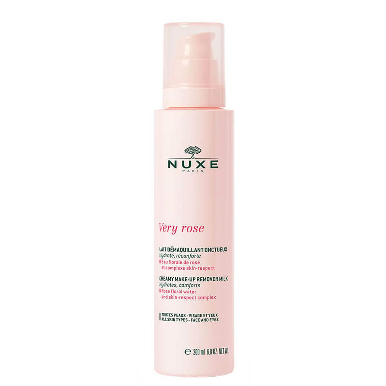 NUXE Very Rose Make-up Remover Milk, Hydrates, comforts, Rose floral water, All Skin Types