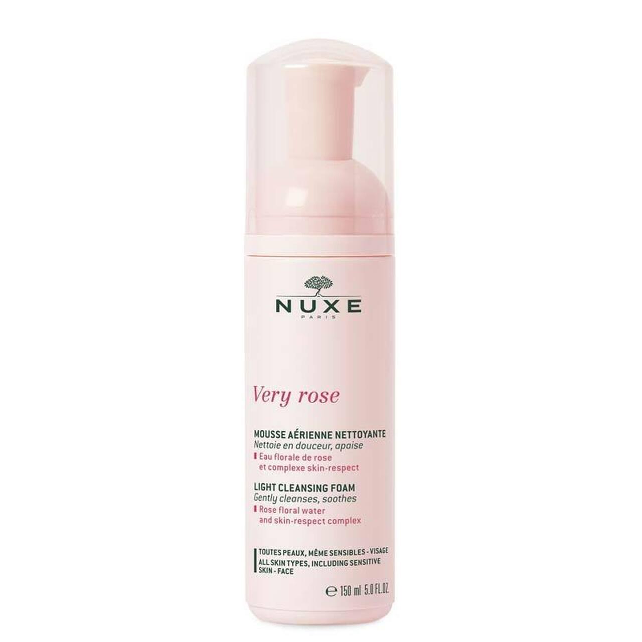 NUXE Very Rose Foam Cleanser 150ml for All Skin Types - Gently Cleanses, Soothes, Rose Floral Water