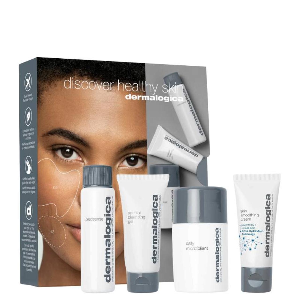 Dermalogica Discover Healthy Skin Kit for All Skin Types - Precleanse, Special Cleansing Gel, Daily Microfoliant, Skin Smoothing Cream