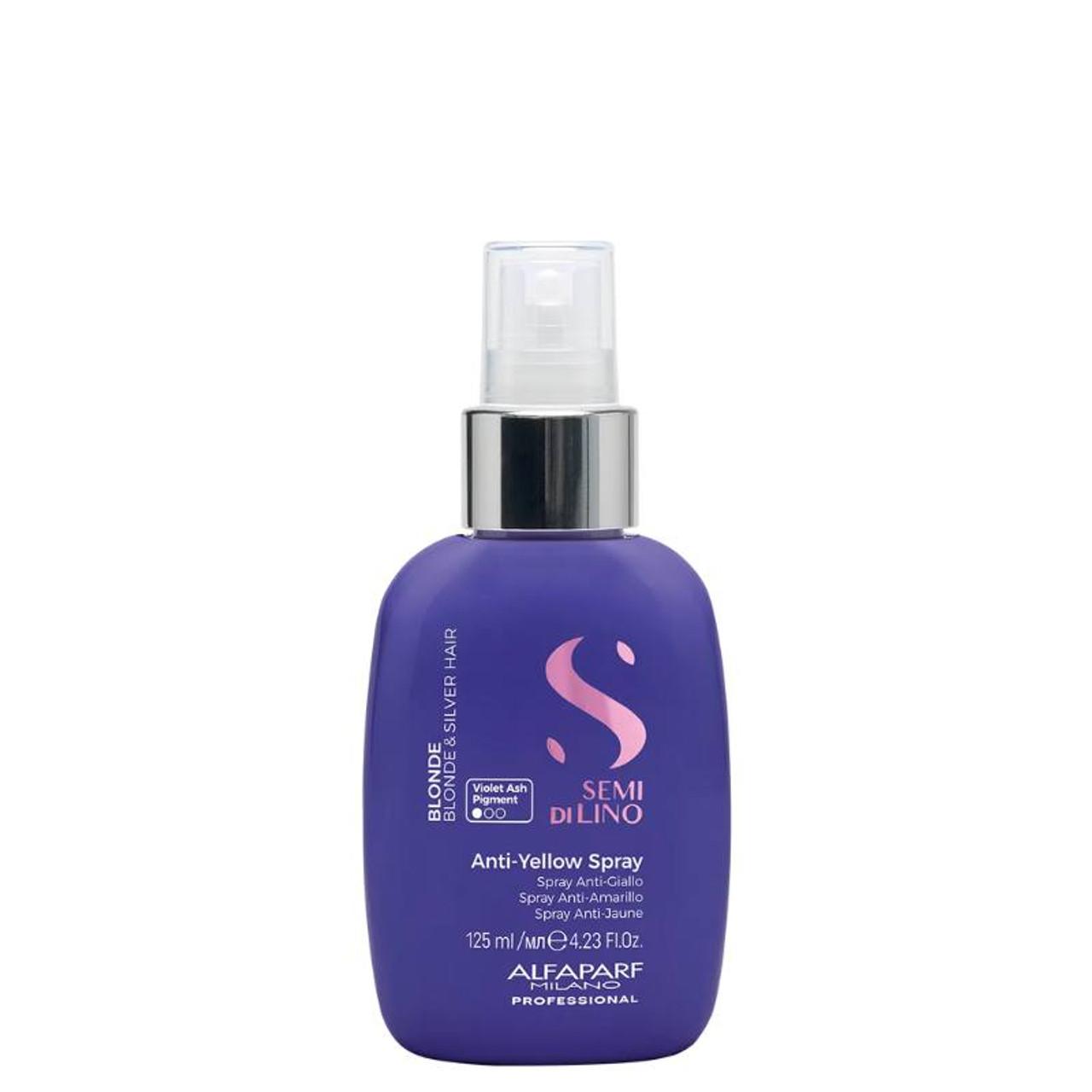 Alfaparf Semi Di Lino Anti-Yellow Spray for Blonde & Silver Hair 125ml - Reduces Yellow Tones