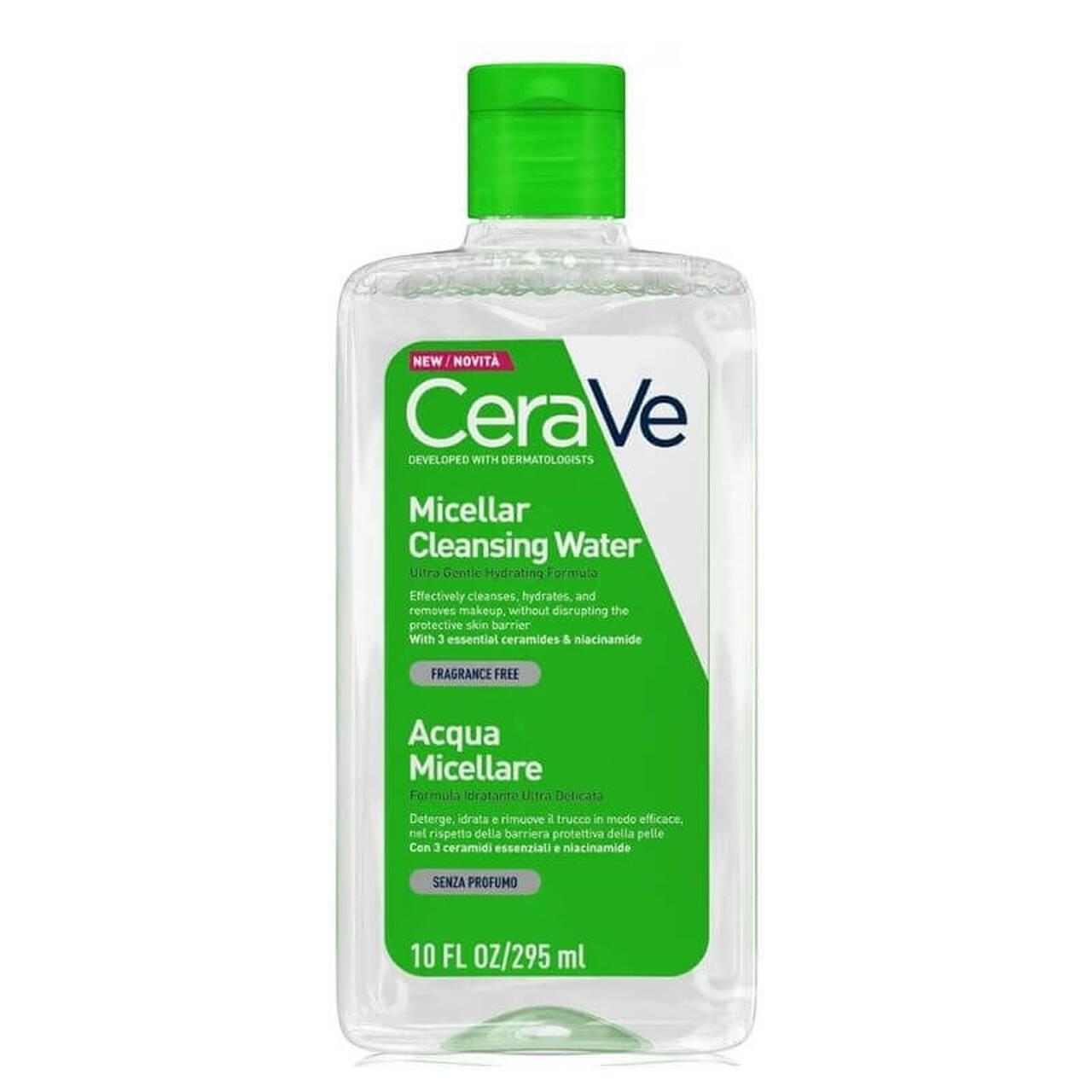 CeraVe Micellar Cleansing Water, Fragrance Free, Removes Makeup, 295ml