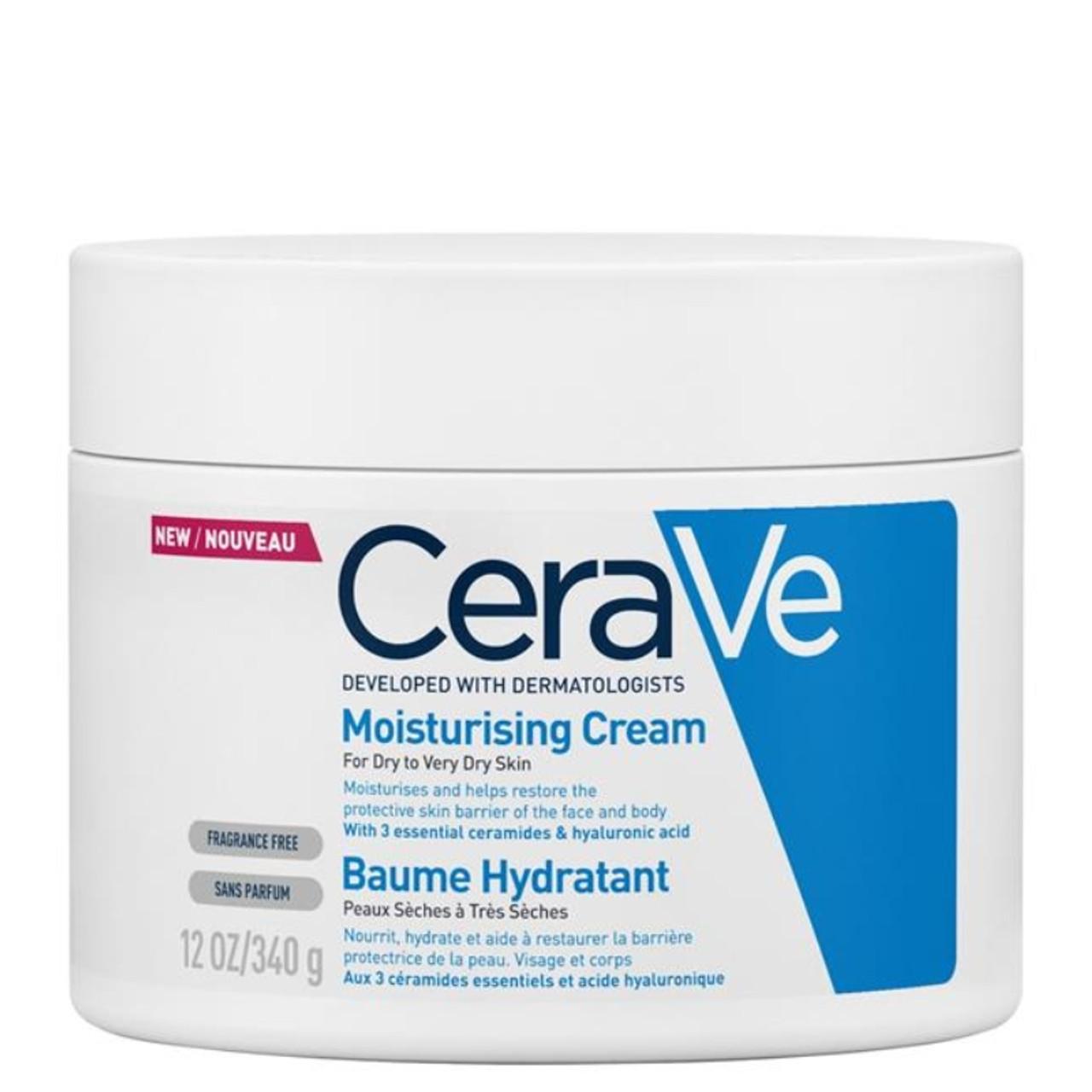 CeraVe Moisturising Cream 340g for Dry Skin with Ceramides & Hyaluronic Acid - Hydrating & Barrier Repair - Fragrance-free
