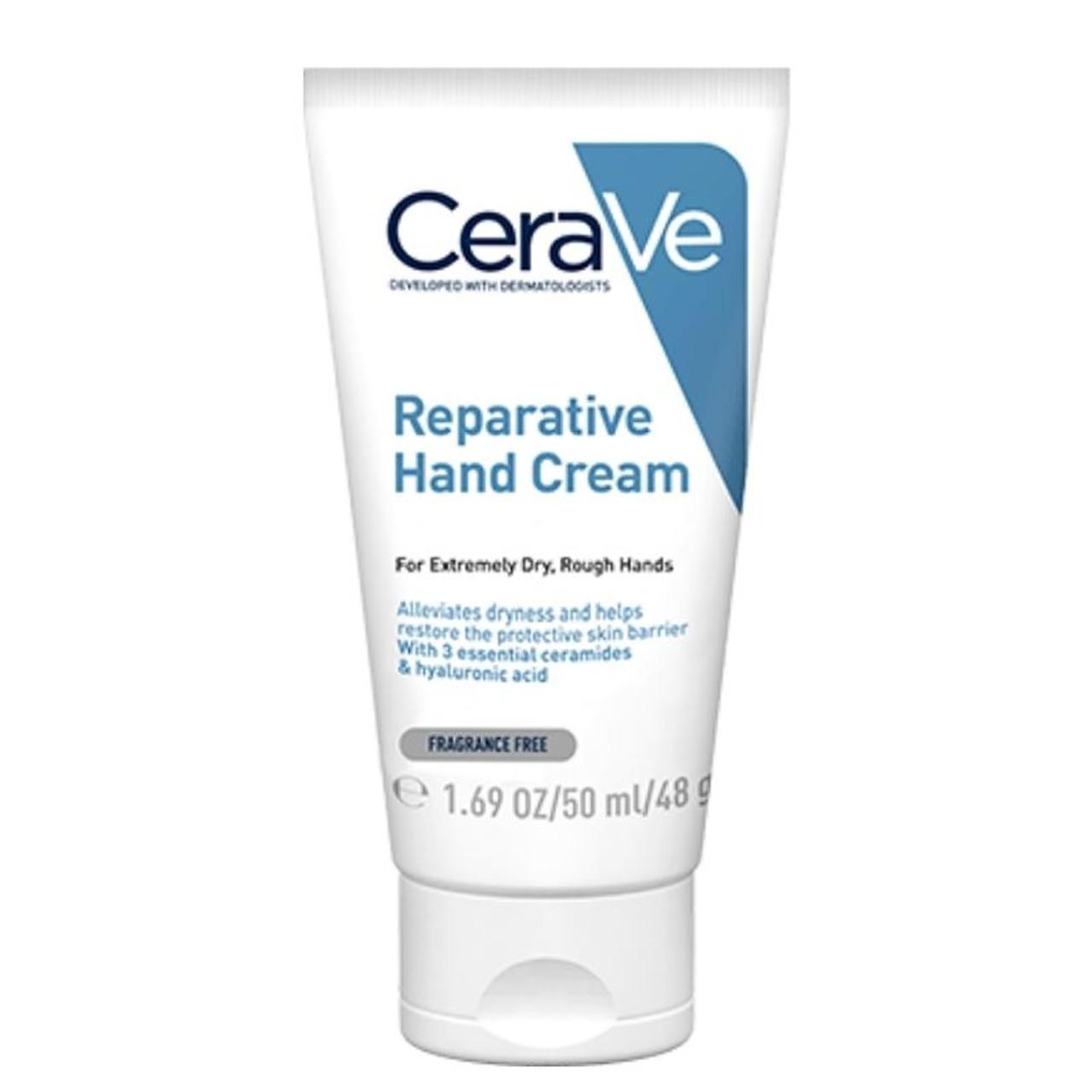 CeraVe Reparative Hand Cream 50ml For Extremely Dry, Rough Hands, Fragrance Free, With 3 essential ceramides, Hyaluronic acid