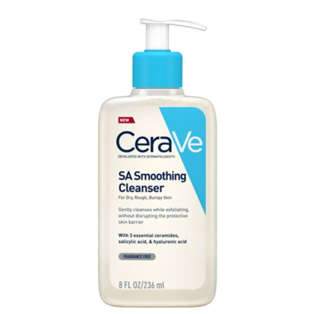 CeraVe SA Smoothing Cleanser for Dry, Rough, Bumpy Skin - 236ml, with Salicylic Acid, Hyaluronic Acid, Ceramides, Exfoliating, Fragrance-free, Non-comedogenic