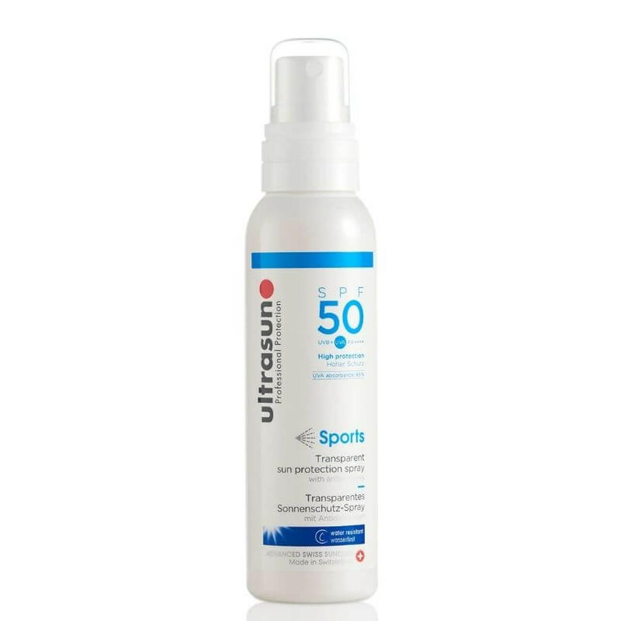 Ultrasun Sports Spray SPF 50 150ml | High Protection, Transparent, Water Resistant Sunscreen