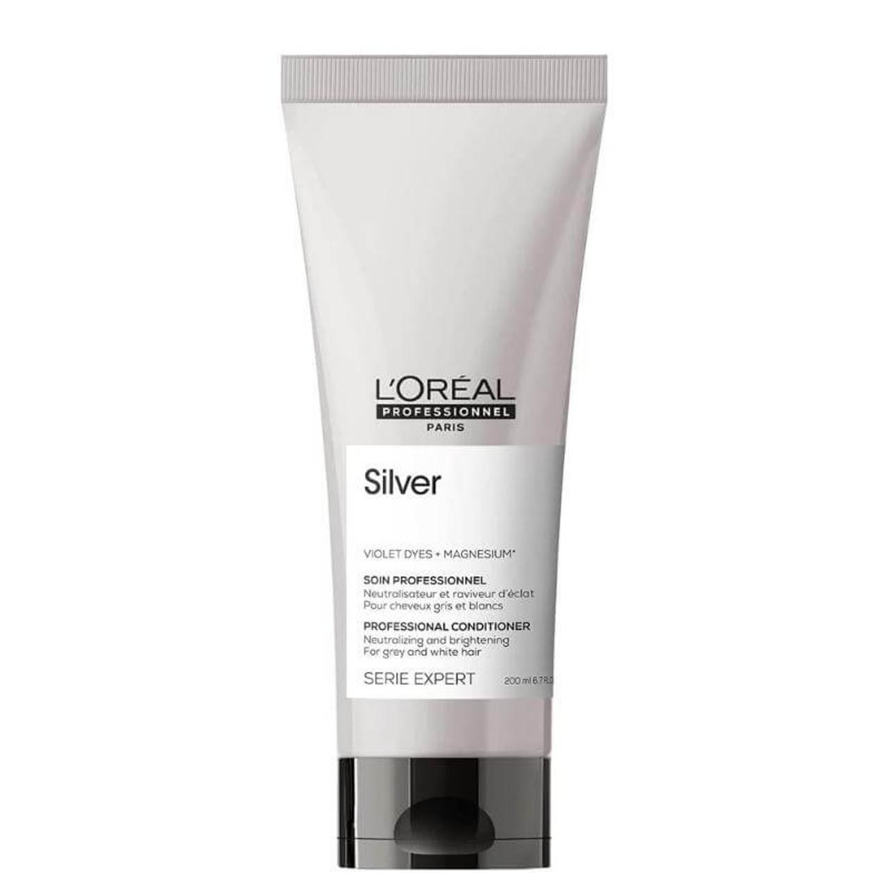L'Oréal Professionnel Silver Conditioner for Grey, White or Light Blonde Hair - Neutralizing and Brightening - 200ml