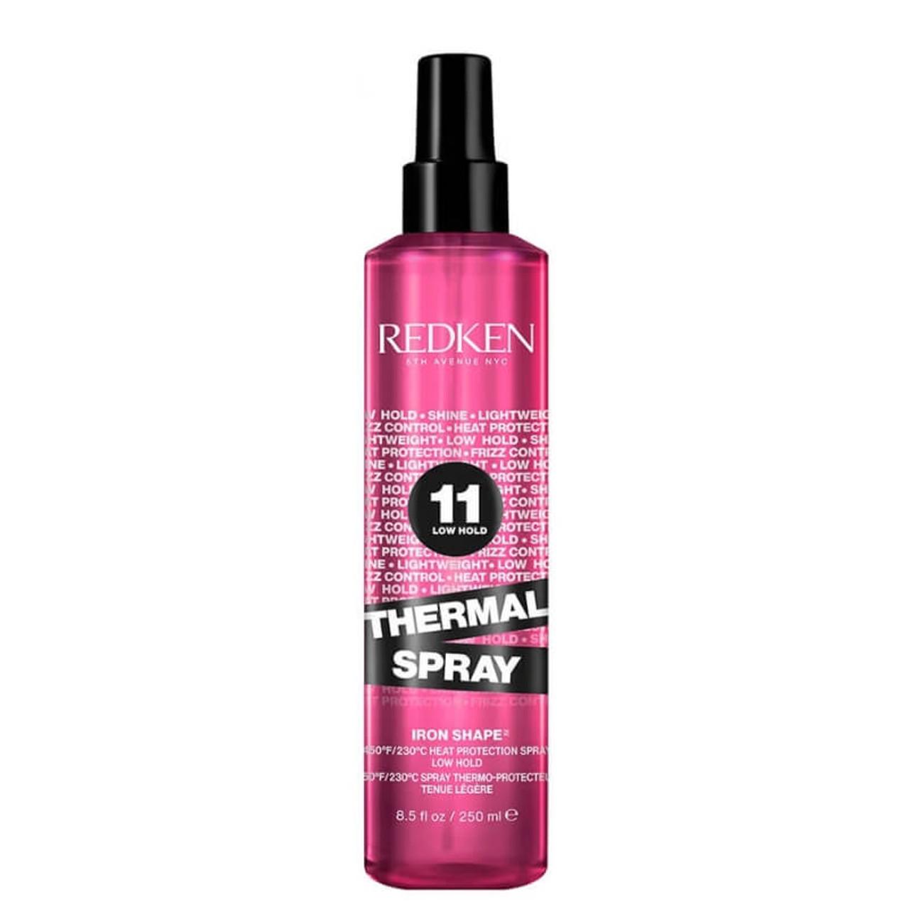 Redken Iron Shape Thermal Spray 11 Low Hold 250ml for All Hair Types with Shine and Frizz Control, Heat Protection up to 450°F