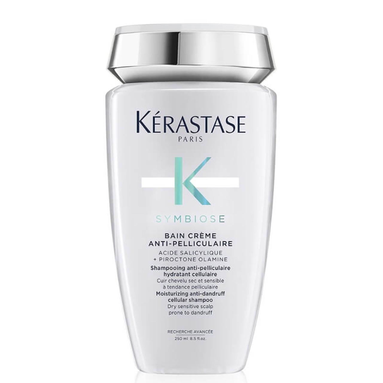 Kérastase Symbiose Anti-Dandruff Moisturising Shampoo for Dry Sensitive Scalp 250ml, Image Features: Anti-Pelliculaire, Salicylic Acid, Piroctone Olamine