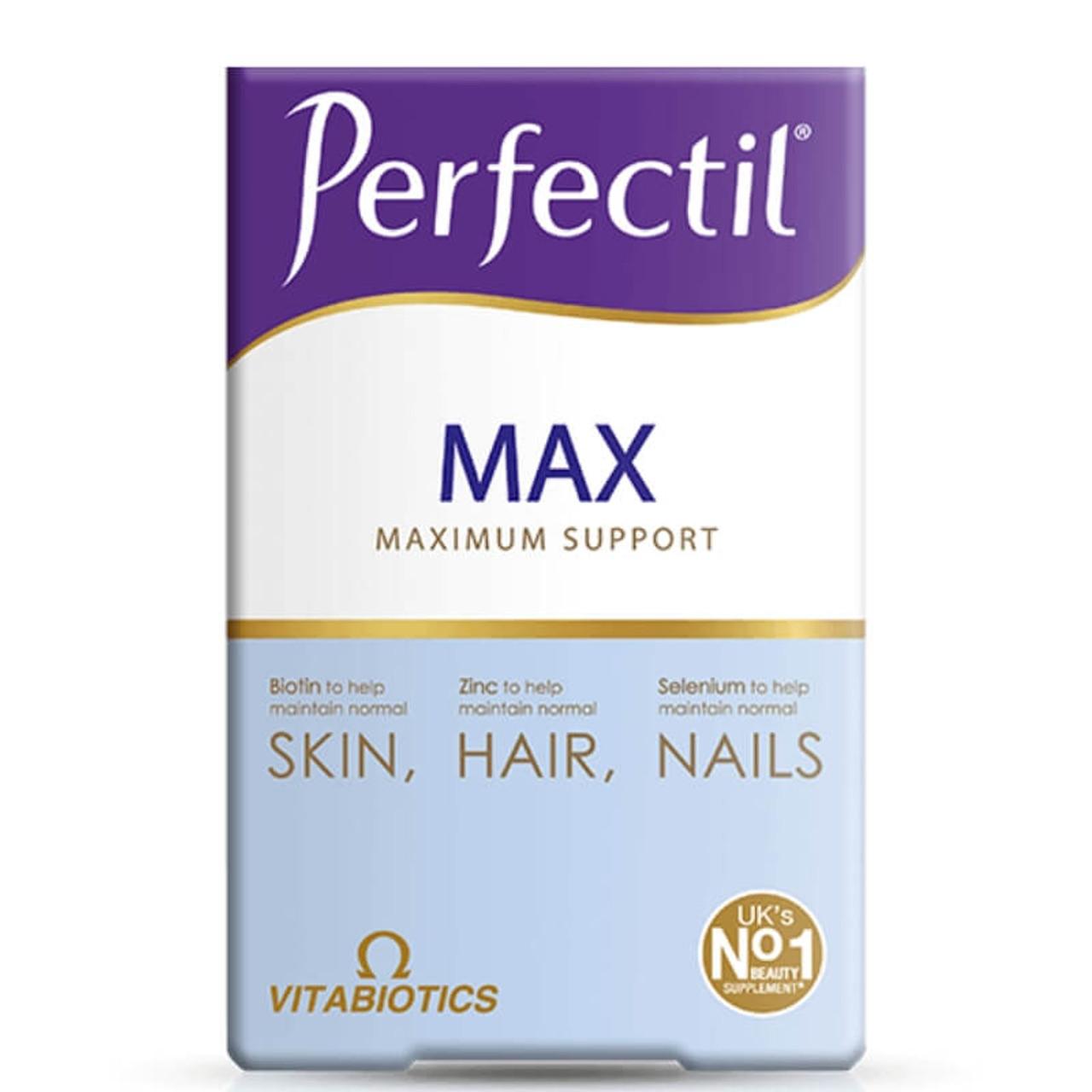Vitabiotics Perfectil Max Tablets & Capsules 84 Pack for Skin, Hair, Nails with Biotin, Zinc, Selenium