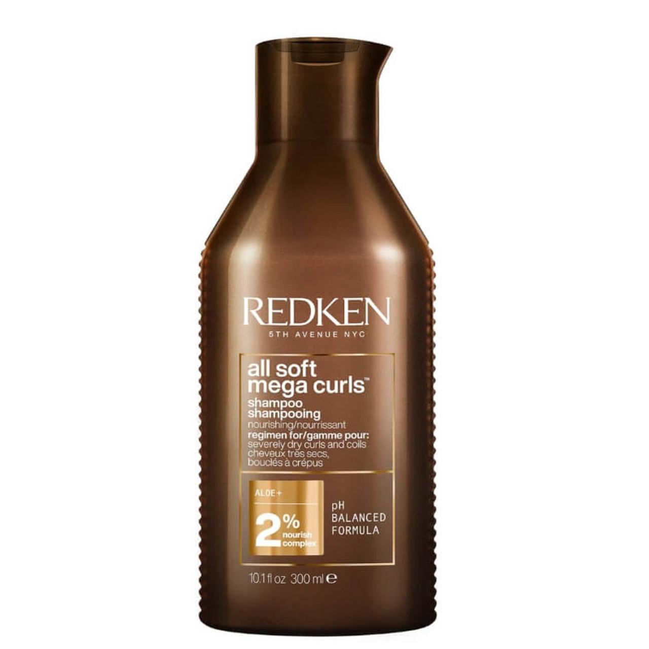 Redken All Soft Mega Curls Shampoo for Curly & Coily Hair with Aloe Vera & 2% Nourish Complex - 300ml