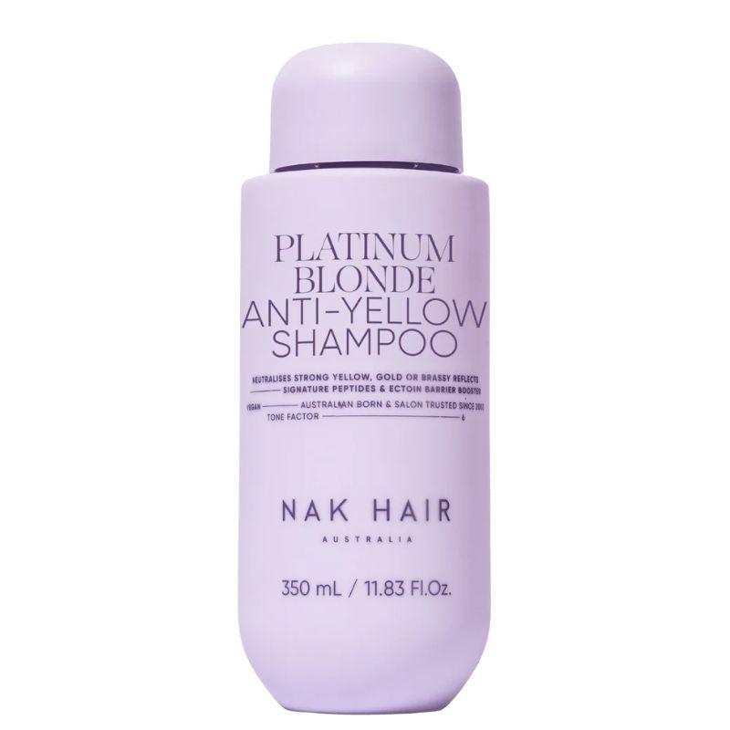 Nak Platinum Blonde Anti-Yellow Shampoo 375ml for Blonde or Grey Hair - Vegan