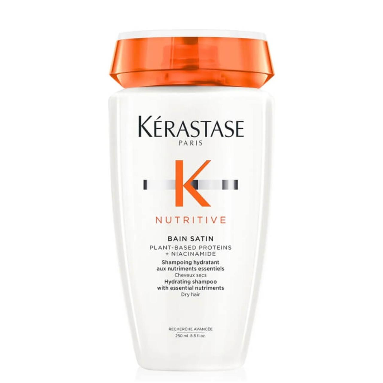 Kérastase Nutritive Bain Satin Shampoo for Dry Hair 250ml - Hydrating with Plant-Based Proteins & Niacinamide