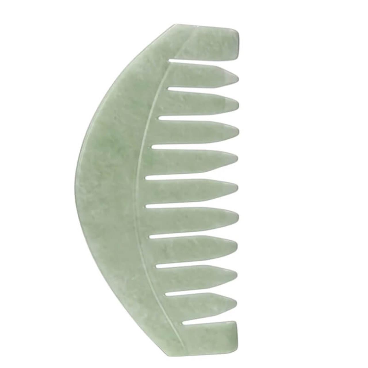 Act+Acre Scalp Gua Sha Tool Comb Jade Stone Green for Hair Care