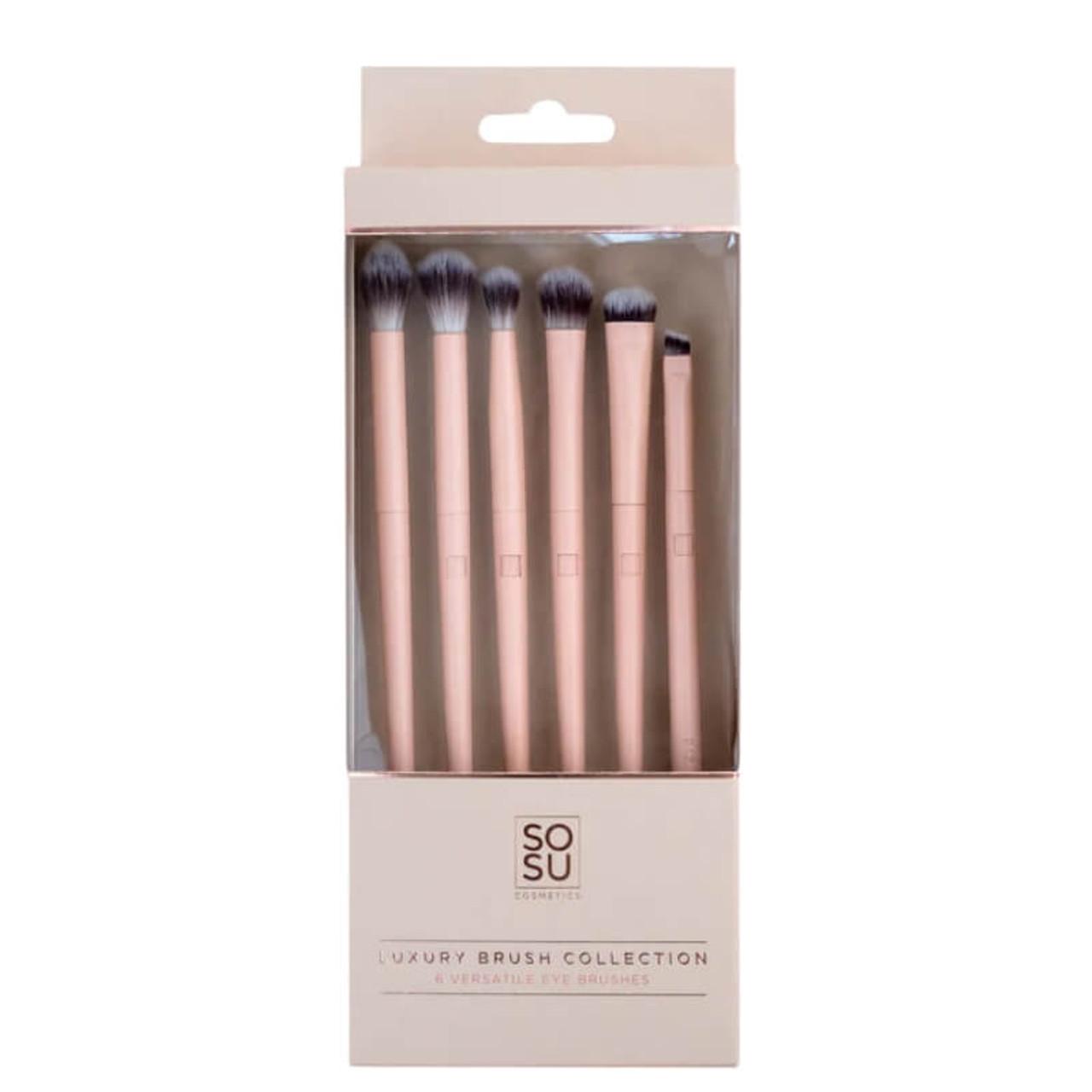 SOSU Eyes Brush Collection - Synthetic Fibers, Pink Handle