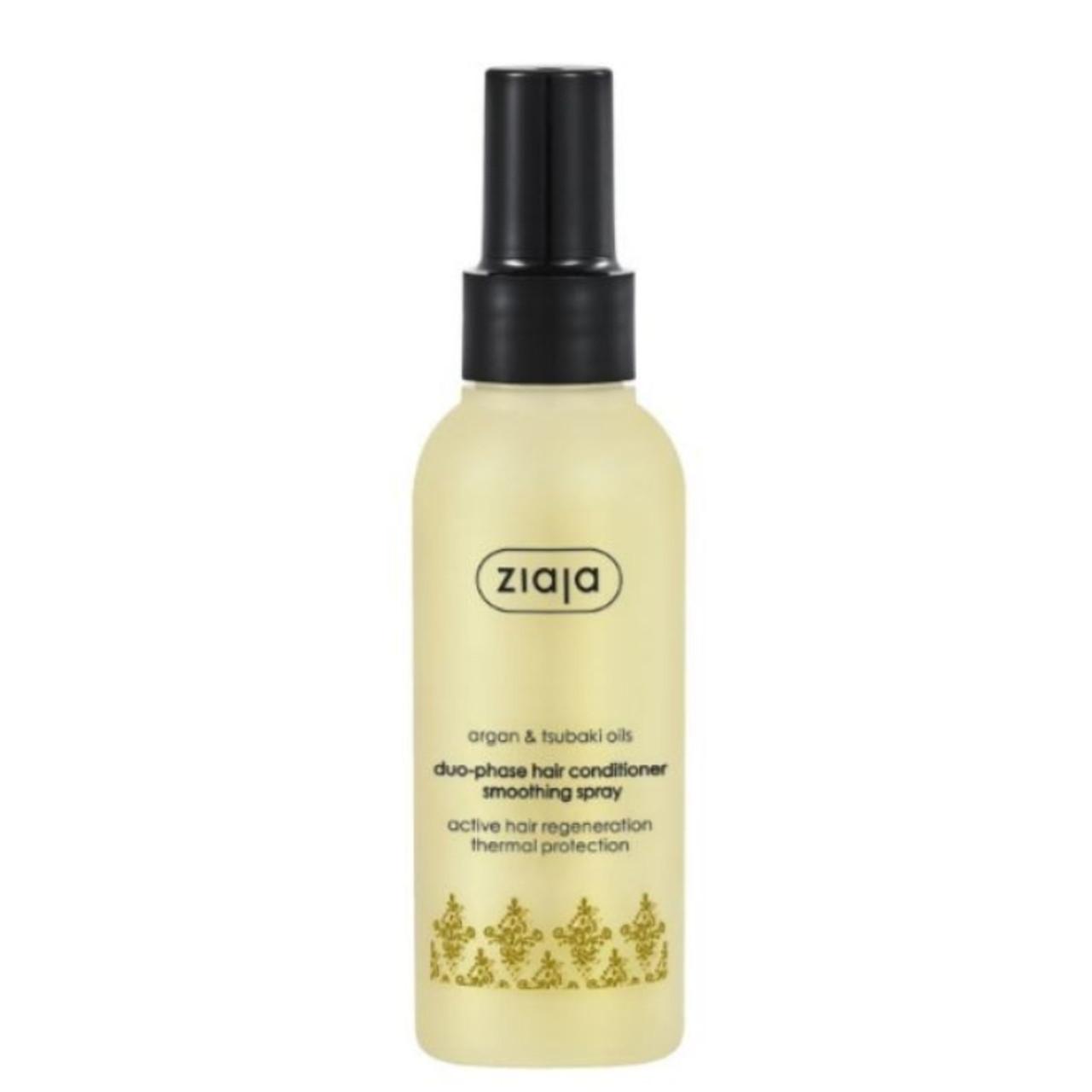Ziaja Argan & Tsubaki Oils Duo-phase Hair Conditioning Spray 125ml for Dry & Damaged Hair, Smoothing, Thermal Protection