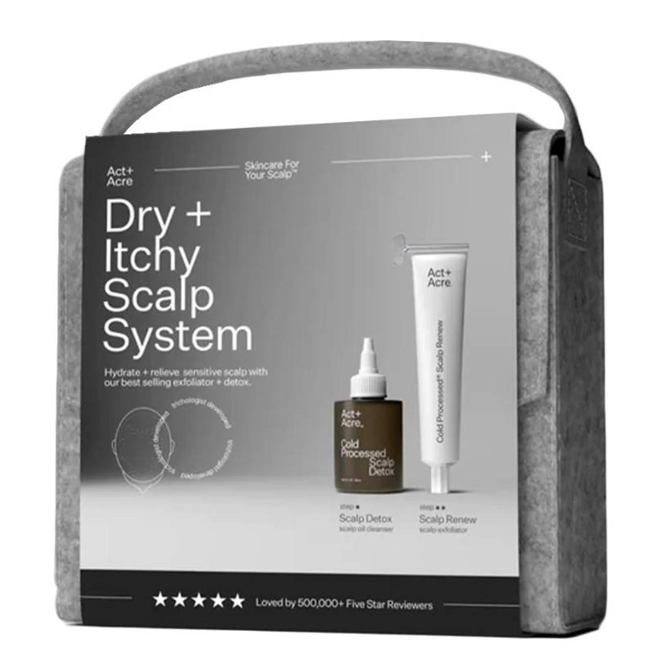 Act + Acre Dry + Itchy Scalp System - Hydrate, relieve sensitive scalp with exfoliator & detox