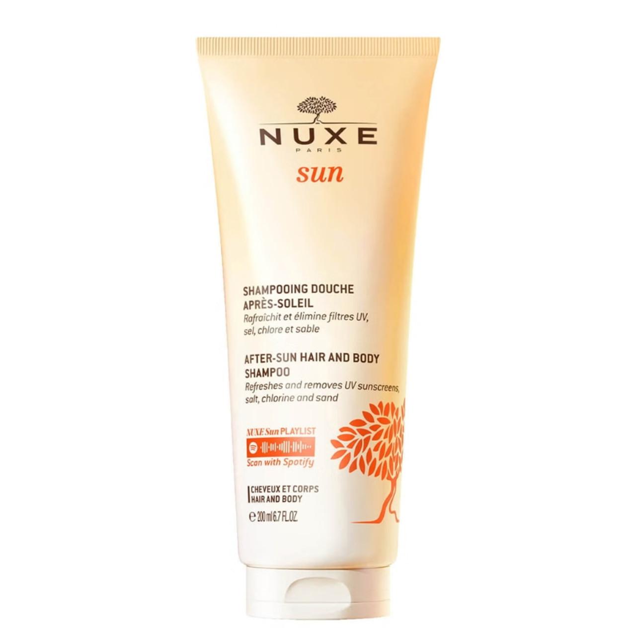 NUXE Sun After-Sun Hair & Body Shampoo 200ml - Removes UV sunscreens, salt, chlorine and sand