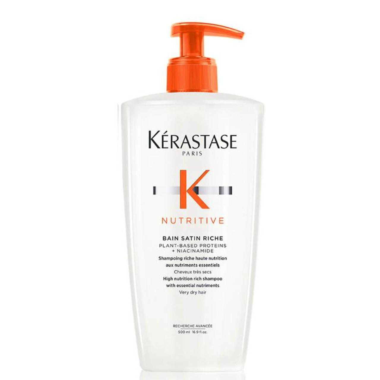 Kerastase Nutritive Bain Riche Shampoo 500ml for Very Dry Hair. High nutrition rich shampoo with essential nutriments