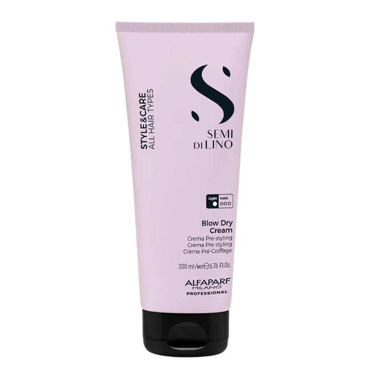 Alfaparf Semi Di Lino Blow Dry Cream 200ml - Style & Care, All Hair Types, Light Hold, Blow Dry Cream, Crema Pre-styling, Crème Pré-Coiffage