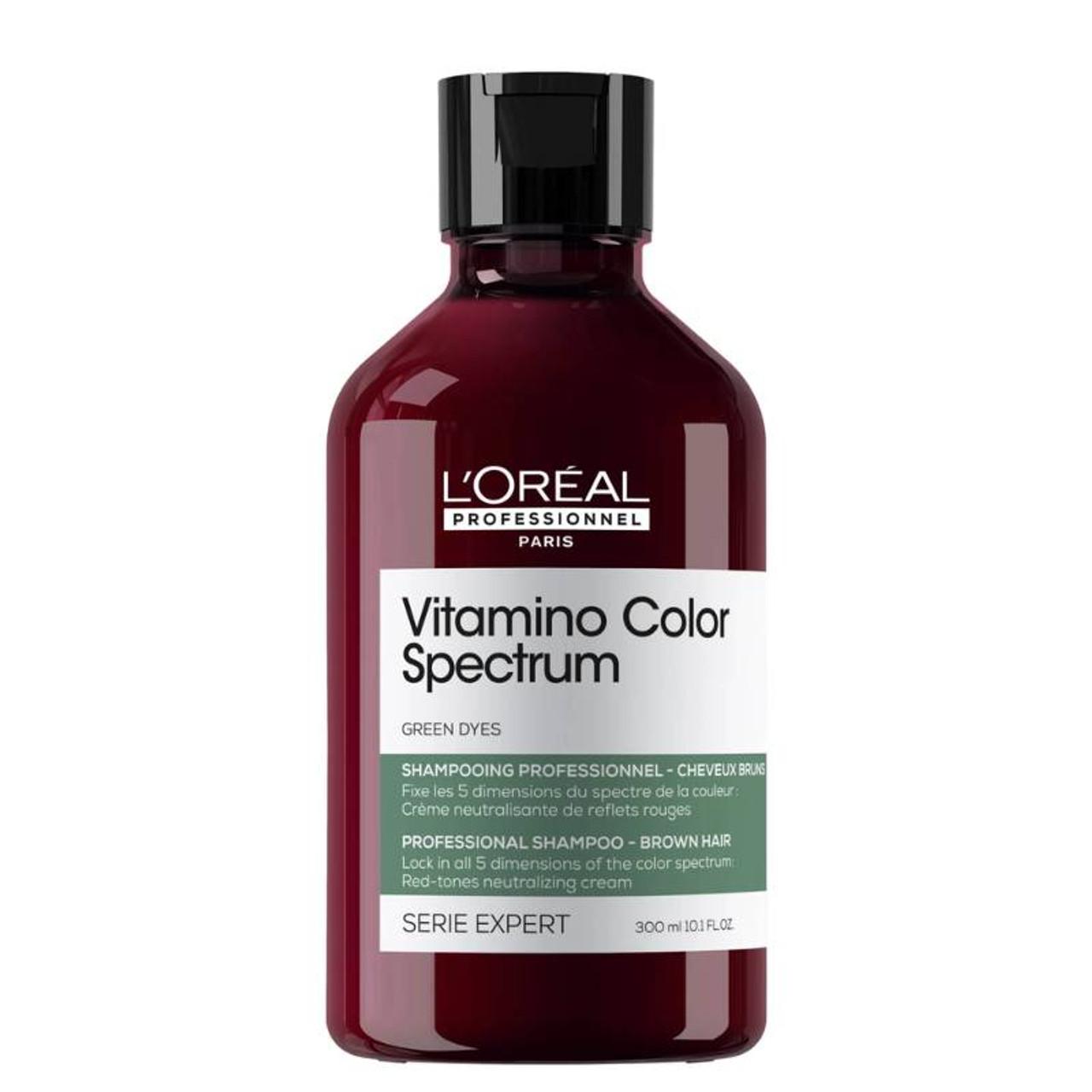 L'Oréal Professionnel Vitamino Color Spectrum Shampoo for Dark Brown Hair - Neutralizes Red Tones - 300ml