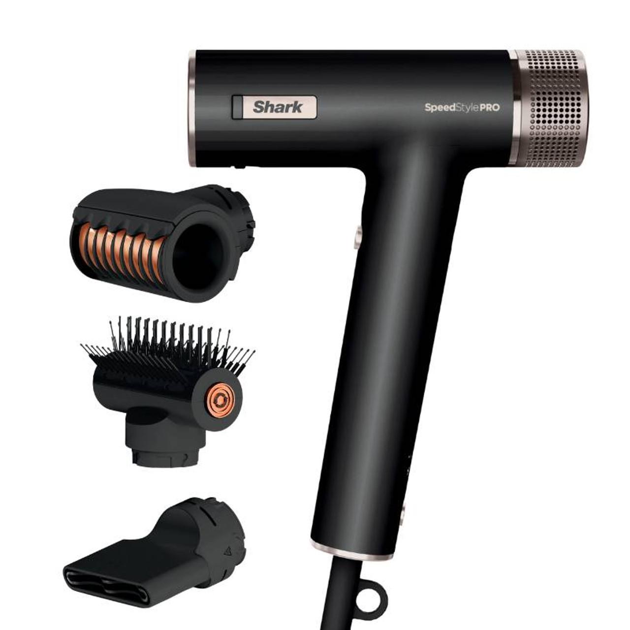 Shark SpeedStyle Pro 3-in-1 Hair Dryer Black with Turbo Concentrator, QuickSmooth Brush, FrizzFighter Finishing Tool