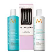 Moroccanoil Hydrating Shampoo &amp; Conditioner Duo with FREE Detangling Hairbrush