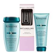 Kerastase Resistance Shampoo &amp; Conditioner Duo With FREE BeautyFeatures Detangling Hairbrush image
