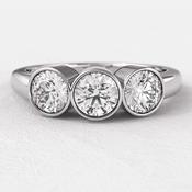 0.75ct Rub Over Trilogy Engagement Ring TR1005 - 18ct-rose-gold / earth-grown / 