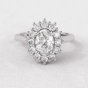 0.80ct Oval Cut Halo Engagement Ring VR1009 - 18ct-yellow-gold / 