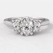 0.80ct Oval Cut Trilogy Diamond Engagement Ring TR1003 - 18ct-rose-gold / 