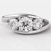 0.9ct Twist Multi Stone Engagement Ring TR1002 - 18ct-rose-gold / 